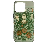 Triple Goddess Moon Illustration Pagan Pride Goddesses Case for iPhone 16 Pro