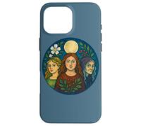 Triple Goddess Moon Illustration Pagan Pride Goddesses Case for iPhone 16 Pro Max