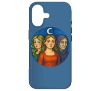 Triple Goddess Moon Illustration Pagan Pride Goddesses Case for iPhone 17