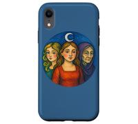 Triple Goddess Moon Illustration Pagan Pride Goddesses Case for iPhone XR