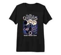 Triple Goddess Moon Phases Black Cat Raven Snake Wiccan Premium T-Shirt