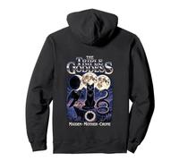 Triple Goddess Moon Phases Black Cat Raven Snake Wiccan Pullover Hoodie