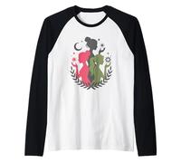 Triple Goddess Silhouette - Feminine Divine Wiccan Symbol Raglan Baseball Tee