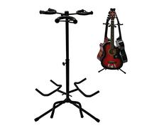 Triple Guitar Stand, Portable Universal Folding Floor Tripod Bracket for Acoustic Electric Guitar Bass, Strong Stability, 60cm -105cm Height Adjustable