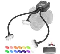 Triple-Head Macro Fill Light K202 | Professional Adjustable Brightness for DSLR/Mirrorless Cameras | 12 Colour Filters + Focus Assist LED | Type-C Rechargeable Battery