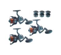 Triple Hunter Pro SLR60 Bait Free Runner Reel Set: Specimen Carp & Pike Baitrunner Combo with Pre-Spooled 12 lb Line & 3 Spare Spools