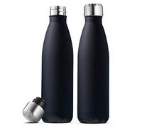 Triple Insulated Stainless Steel Water Bottle Set (2 Pack) - 500ml Insulated, Leakproof Travel Bottles Keep Hot & Cold - BPA-Free Reusable Flask