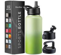 Triple-Insulated Stainless Steel Water Bottle with Straw Lid - Flip-Top Lid - Wide-Mouth Cap (32 oz) Insulated Water Bottles, Keeps Hot and Cold - Sports Canteen Water Bottle