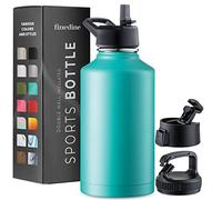 Triple-Insulated Stainless Steel Water Bottle with Straw Lid - Flip-Top Lid - Wide-Mouth Cap (64 oz) Insulated Water Bottles, Keeps Hot and Cold - Sports Canteen Water Bottle