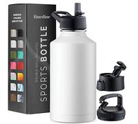 Triple-Insulated Stainless Steel Water Bottle with Straw Lid - Flip-Top Lid - Wide-Mouth Cap (64 oz) Insulated Water Bottles, Keeps Hot and Cold - Sports Canteen Water Bottle