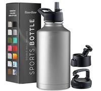 Triple-Insulated Stainless Steel Water Bottle with Straw Lid - Flip-Top Lid - Wide-Mouth Cap (64 oz) Insulated Water Bottles, Keeps Hot and Cold - Sports Canteen Water Bottle