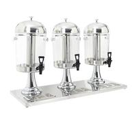 Triple Juice Dispenser Stainless Steel Clear 3x8L 86x35x57cm Buffet Party Server