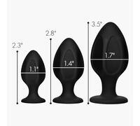 Master Series Triple Juicers Silicone Anal Trainer Set Butt Plug Kit S M L Adult