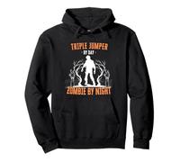 Triple Jumper by Day Zombie by Night Triple Jump Halloween Pullover Hoodie