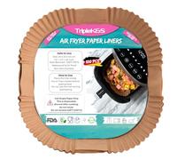 TRIPLE K&S Airfryer Baking Paper for Hot Air Fryer, 100 Pieces, 4.5L - 8L, 20-20 cm Non-Stick Parchment Paper, Compatible with Cosori, Philips, Midea, Cecotec, Russell Hobbs XL XXL (100 Pieces 4.5L-8L