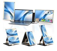 Triple Laptop Screen Extender - 15.6" IPS FHD 1080P Detachable Portable Display for 13"-17.4" Laptops Compatible with Windows, Mac, Chrome, and Surface