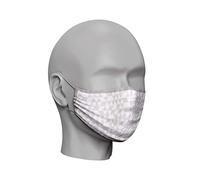 Triple Layer Flat Face Masks - Washable and Reusable Cloth Covering - Soft Cotton Inner Comfort - Diamond White/Grey - Large Size