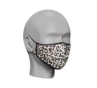 Triple Layer Flat Face Masks - Washable and Reusable Cloth Covering - Soft Cotton Inner Comfort - Leopard Print - Large Size