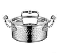 Triple-Layer Hot Pot 18cm Aluminum Core Fast Heat | Works on all stovetops, induction ready, gas flame safe, electric coil suitable, for versatile kitchen tool