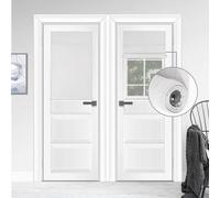 Triple Layers,UV Protect, 100% Light Block, Multi-use, Easy Installed Door Curtains, Adjustable Roller Shade, Window Blind, for Office, Wards and Home(26Wx42L,Greyish White,1 Piece)