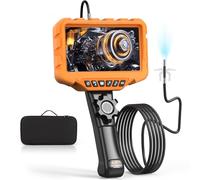 Triple Lens endoscope inspection camera with Light, 5'' IPS Screen 1080p HD Waterproof drain camera, Borescope for Automotive/Wall/Industrial/Drainage Sewer,Gadgets For Men(50FT Cable) (AT039)