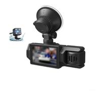 Triple Lens WiFi Dashcam 1080P Front Inside Rear | ABS Material, Loop Recording for Night Vision for Car Security(Black)