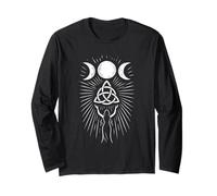 Triple Lunar Moon Goddess Triquetra Pagan Wiccan Design Long Sleeve T-Shirt