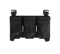Triple Mag Pouch, Magazine Holder for 5.56/9mm Mags, Tactical Vest Chest Rig Panel, Lightweight Hook-Back Pack (BCP)