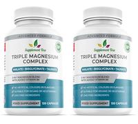 Triple Magnesium Complex - 4-in-1 Magnesium Glycinate, Malate, Taurate, Vitamin B6 Blend - 375mg Elemental, 120 Capsules, 40 Servings, Vegan, Non-GMO (Pack of 2)