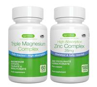 Triple Magnesium Complex + Zinc Complex Vegan Bundle, High Absorption Chelated Magnesium + 25mg Chelated Zinc Picolinate & Bisglycinate with Copper, by Igennus
