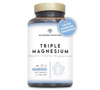 Triple Magnesium Glycinate 3-in-1 (6 Months) 2640 mg Magnesium, Synergistic Complex with Malate, Citrate, Bisglycinate for Sleep, Energy, Muscles and Bones. 180 Tablets. N2 Natural Nutrition