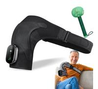 Triple Method Shoulder Massager, Heat Pads for Neck and Shoulder Pain Relief, Cordless Shoulder Massager with Heat & 3 Levels for Left & Right Shoulders (B-Black)