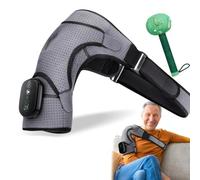 Triple Method Shoulder Massager, Heat Pads for Neck and Shoulder Pain Relief, Cordless Shoulder Massager with Heat & 3 Levels for Left & Right Shoulders (B-Gray Black)