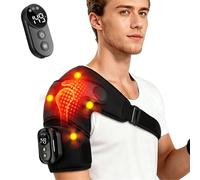 Triple Method Shoulder Massager, Hewelth Triple Shoulder Massager, 3-in-1 Airbag Compression & Deep Kneading Shiatsu Massage Wrap, Ideal for Home Office (Black)