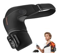 Triple Method Shoulder Massager, Rotator Cuff Shoulder Massager with Remote Control, 5 Vibrationsmodi, 5 Heizstufen, 5000mah Battery and Adjustable Design, Ideal for Home Office (Black)