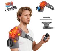 Triple Method Shoulder Massager with Heat, Shoulder Heating Pad with Massage, Featuring 5 Heating Levels & 5 Vibration Modes, 5000mAh Battery for Long-Lasting Power and Adjustable Design (Gray)