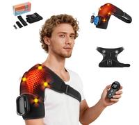 Triple Method Shoulder Massager with Heat, Shoulder Heating Pad with Massage, Featuring 5 Heating Levels & 5 Vibration Modes, 5000mAh Battery for Long-Lasting Power and Adjustable Design (Black)