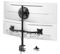 Triple Monitor Arm for Max 49'' x 1 and 32'' x 2 Ultrawide Screens, Heavy Duty Extra Tall Triple Monitor Stand Desk Mount with 32-inch Pole, Fully Adjustment, Holds up to 44 lbs, VESA 75/100 mm, Black