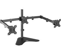 Triple Monitor Stand, Free Standing Three LCD Monitor Fully Adjustable Desk Arm Mount Fits 3 Screens up to 27 inch, 10kg Weight Capacity per Arm, Black