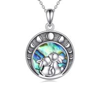 Triple Moon Celtic for Women Sterling Silver Knot Heart Pendant Abalone Shell Ankh Cross Jewelry Christmas Birthday Gifts Girls