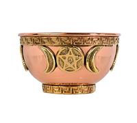 Triple Moon Copper Offering Bowl for Altar Use, Rituals, Incense, Smudging, and Decoration 3 Inches