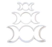 Triple Moon Full Crescent Shape Cookie Cutter Dough Biscuit Pastry Fondant Sharp Stencil Space Astrology (Set of 3)