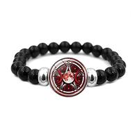 Triple Moon Goddess Bead Bracelet Wicca Pentagram Sun Magic Supernatural Amulet Elastic Bracelet for Men Women Gift Crystal Agate