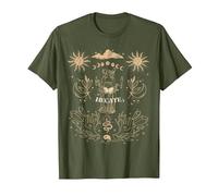 Triple Moon Goddess Hecate Tarot Card Wiccan Pagan Witch T-Shirt, Men, Olive Green, Large