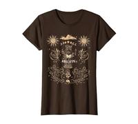 Triple Moon Goddess Hecate Tarot Card Wiccan Pagan Witch T-Shirt, Women, Brown, Large