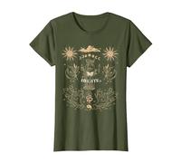 Triple Moon Goddess Hecate Tarot Card Wiccan Pagan Witch T-Shirt, Women, Olive Green, Medium
