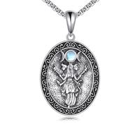 Triple Moon Goddess Necklace Sterling Silver Hecate Wiccan Jewelry Gift for Women