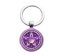 Triple Moon Goddess Wicca Keychain Occult Pentagram Pagan Magic Talisman Pendant Key Ring Car Key Chain Witch Accessories