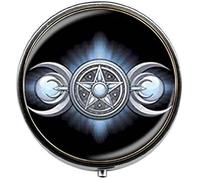 Triple Moon Pentagram Pill Box Candy Box Pentacle Jewelry Art Nouveau Beautiful Gifts