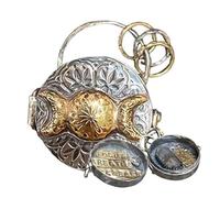 Triple Moon Silver Locket with Tree Life, Decorative Mantra Box, Handmade Spell Locket with A Crystal Energy Amulets, Handmade Meditation Triple Moon Lockets, for Intention And Meditation